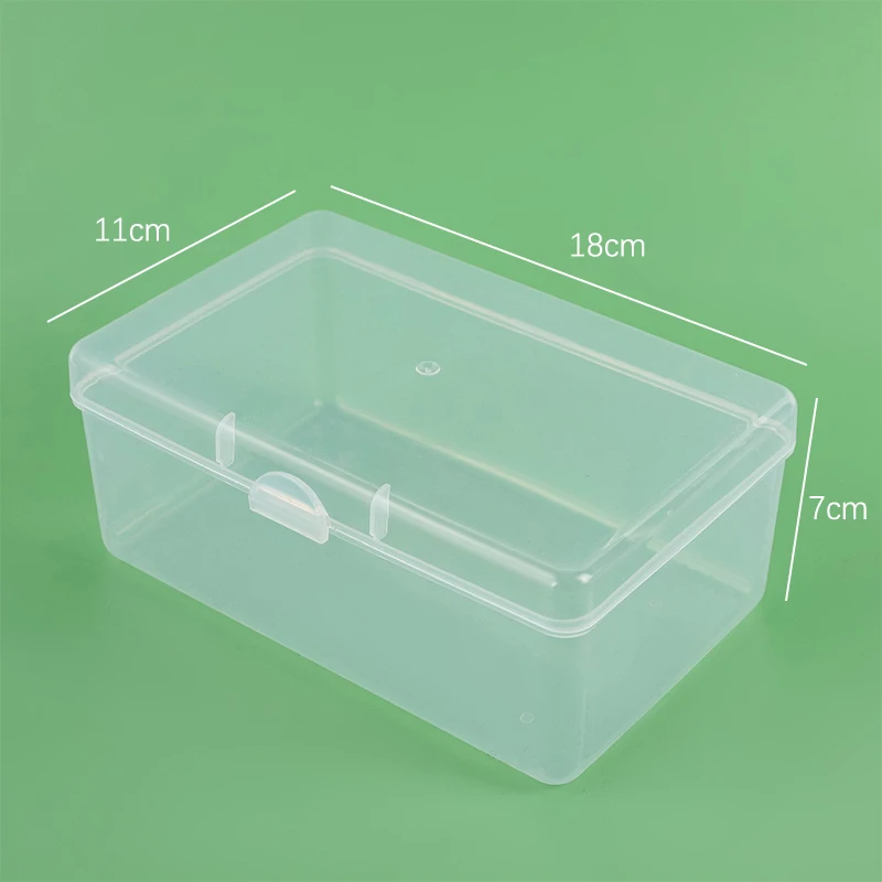 Cream Transparent Storage Box Flip Lid Desktop Organiser Photographic Card Storage Sort Hair Jewellery Jewellery Organiser