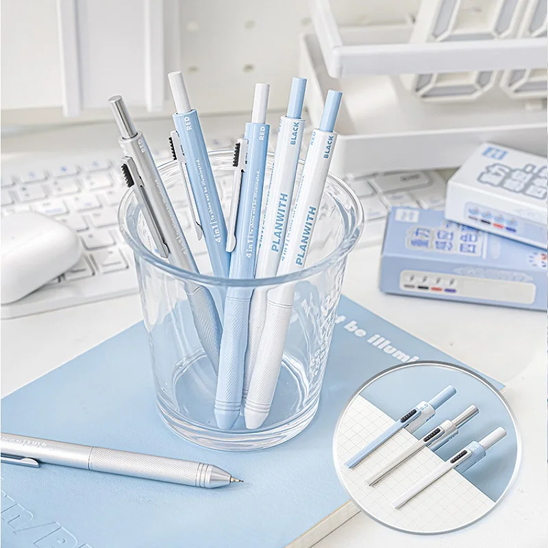 Planwith Stationery Gravity Sensing Pen Gel Pen 볼펜 Four In One Multifunctional Office Learning Ballpoint Pen Mechanical Pencil