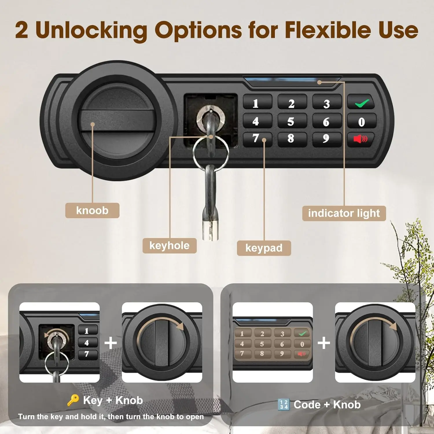 2.3 Cu.Ft. Safe Box for Home, Fireproof Waterproof Security Safe with Fireproof Bag, Dual Passwords, Adjustable Shelf, Anti-Scra