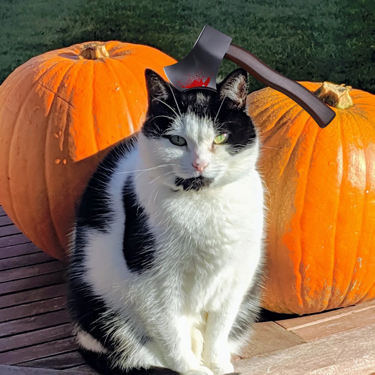 

Dog Cosplay Hat Halloween Axe Headgear Bleeding Headband Pet Party Props Costumes Accessories for Puppy Size M