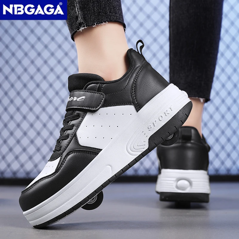 

Ultra-Light Detachable Student Roller Skates With Two Wheels Children's Walking Shoes Outdoor Sports Shoes Girls Boys Gifts