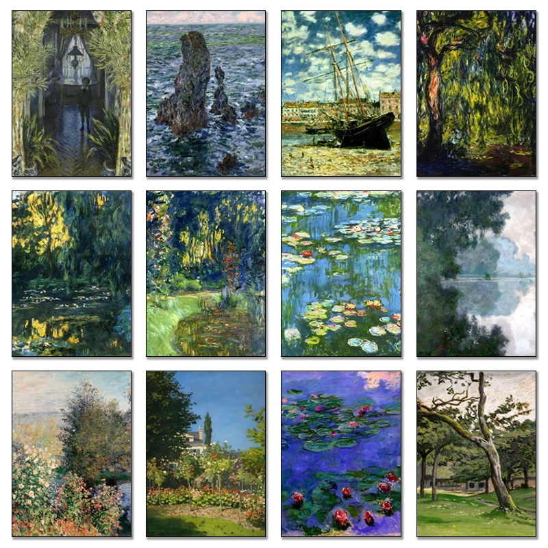 Vintage Claude Monet Seerose Teich Natur Landschaft Poster Druck Leinwand Malerei Wand Kunst Für Wohnzimmer Wohnkultur Cuadros