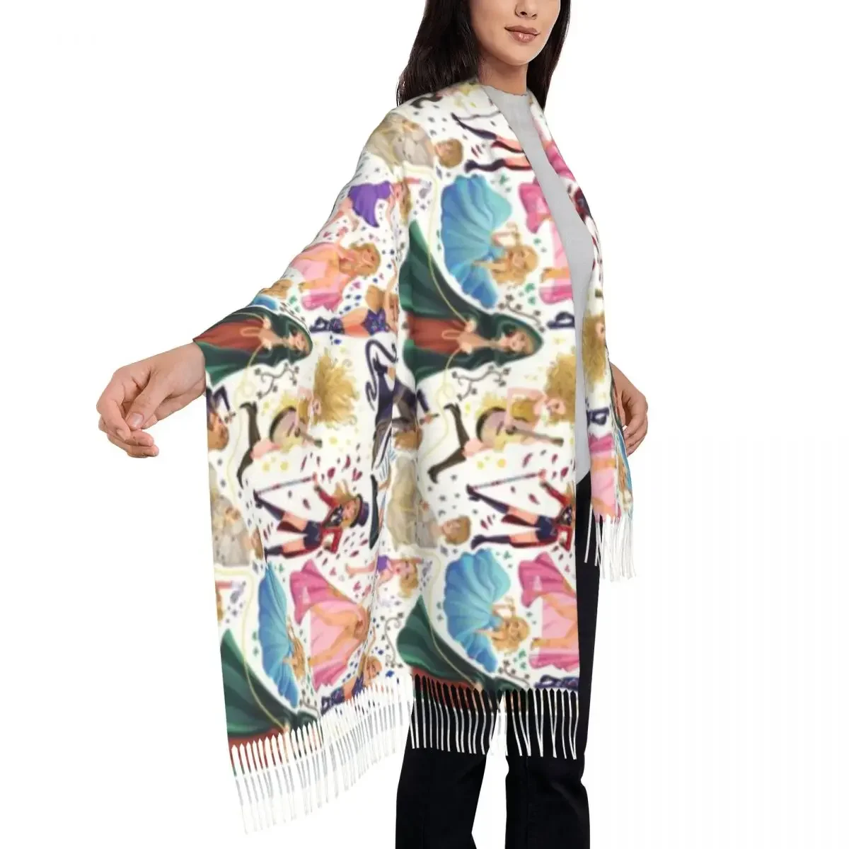 Mantón Una bufanda con borlas