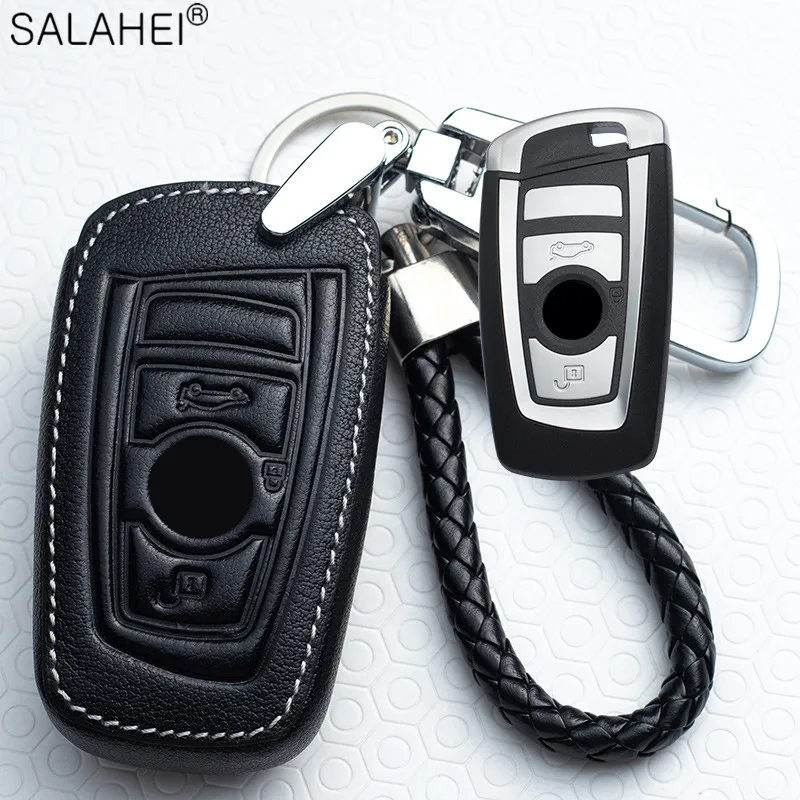 

Leather Car Remote Key Cover Case For BMW 1 2 3 4 5 6 7 Series X1 X3 X4 X5 X6 F30 F34 F10 F07 F20 G30 F15 F16 Auto Accessories