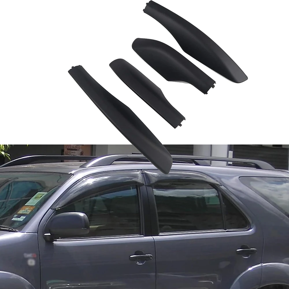 For Toyota Fortuner AN50/AN60 Hilux SW4 2004-2015 Car Roof Rails Rack End Cap Protection Cover Shell Replace Black 4pcs