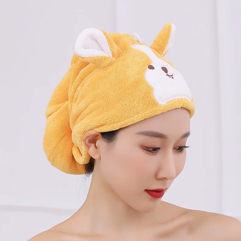 Microfiber dry Hair Towel Cute Women And Child After shower Hair Drying Hat Absorption Turban Towels Bathing Tools