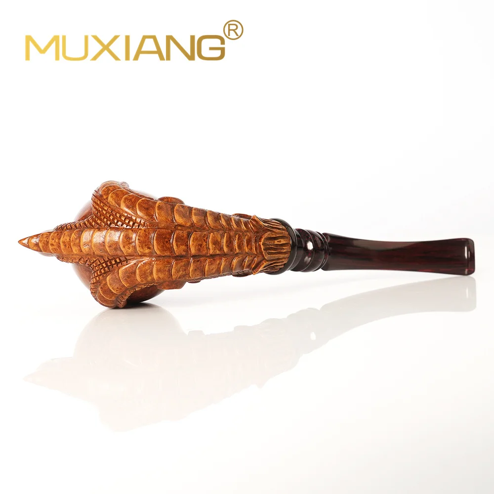 MUXIANG Briar Hand-carved Dragon Claw Holding Egg Tobacco Pipe Freestyle tobacco pipe color cumberland pipe mouth