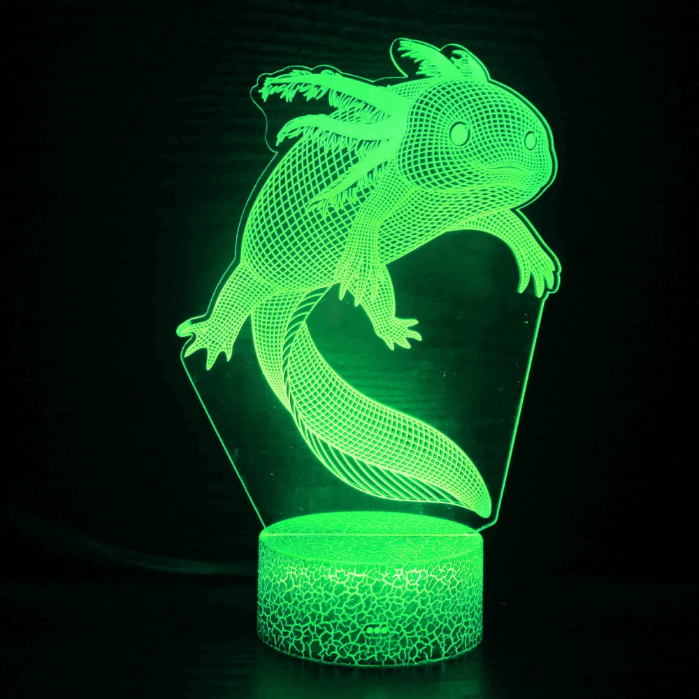 Nighdn Axolotl 3D Night Light Led USB Tabe Desk Lamp 16 Color Change Nightlight Bedroom Decor Birthday Christmas Gifts for Kids