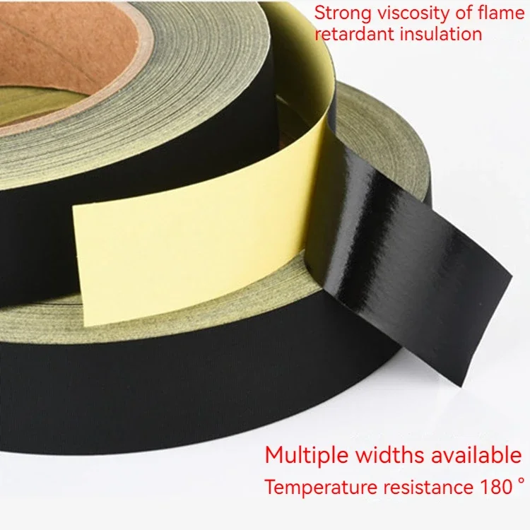 30M 5~50MM 1PCS Flame Retardant High Temperature Insulating Acetate Cloth Tape For LCD Repairing Black Acetic Acid Adhesive Tape