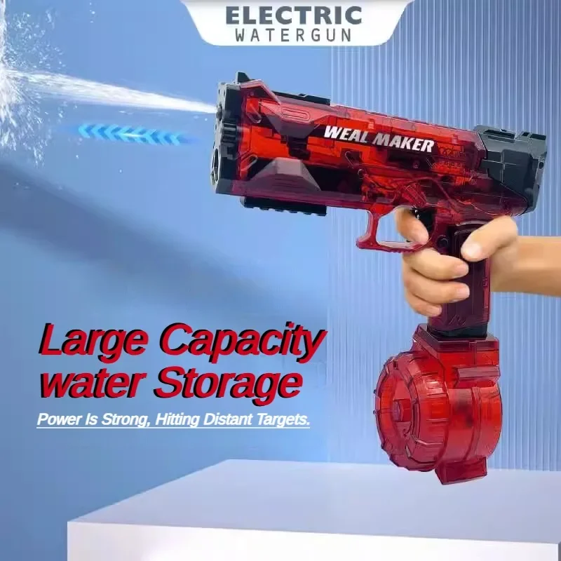 Pistola de agua eléctrica automática para niños, pistola de juguete de gran capacidad para exteriores, playa de verano, Cs, Pubg, utilería, regalos