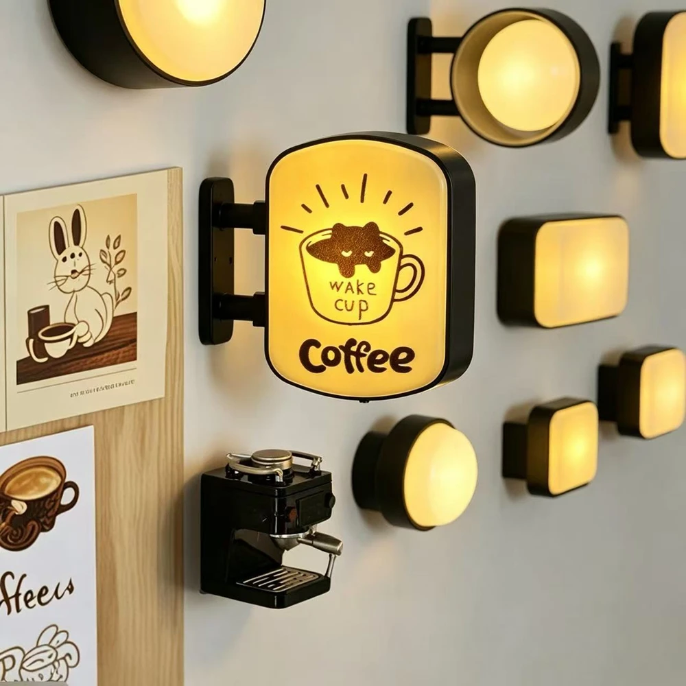 New Glowing Coffee Fridge Magnet Coffee Creative Tourism Souvenir Magnetic Luminous Light Box Home Decoration Gift