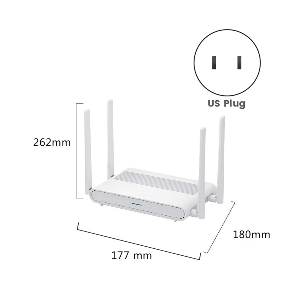 1800m WLAN-Router WLAN 6 WLAN-Router 2,4g & 5,8g Dualband-Hnat mit 4 Xantennen unterstützen Benutzer (US-Stecker)