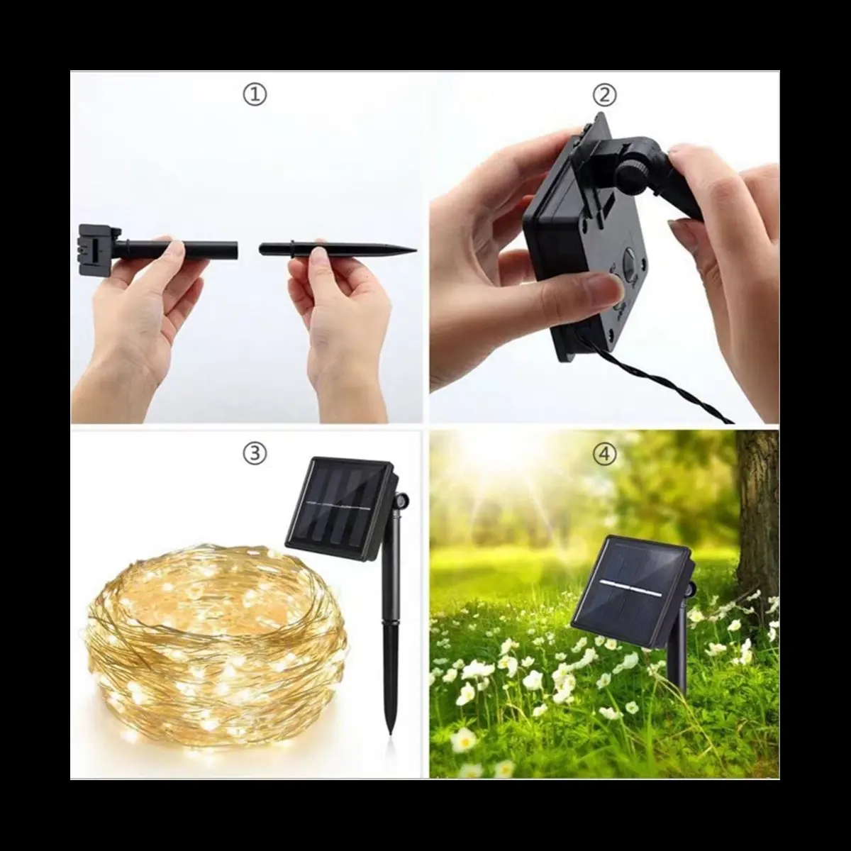 Solar Powered Lights 200 LED String Fairy Lights for Outdoor Christmas Lighting Courtyard Street Garden Decor 20m