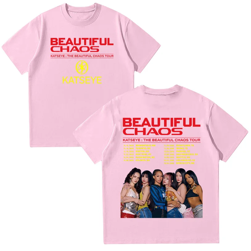 レディース純綿トップス キャッツアイ ビューティフルカオスツアー2025 Tシャツ ファッションプリントTシャツ サマーコンフォート服 ユニセックスルーズT