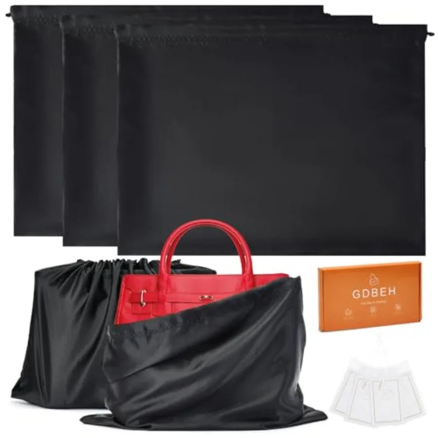 

3 Pack Dust Bags for Purses and Handbags Silk Purse Dust Bags for Storage With Drawstring Large Dust Bags for Handbag Dust Cove