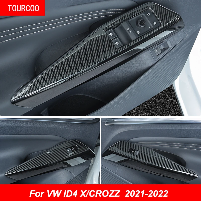 

For VW ID4 X/CROZZ 2021-2022 Glass Lift Switch Decorative Panel Sticker Trunk Switch Stainless Steel Sticker Accessories