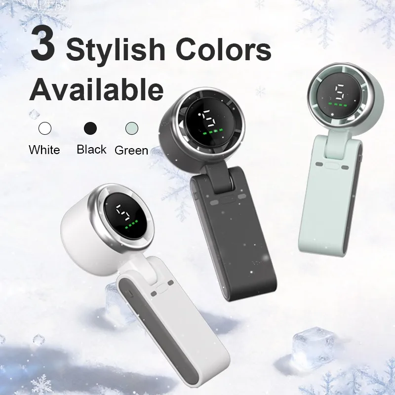 Handheld Fan Portable Foldable USB Rechargeable Ultra Quiet 5-speed Adjustable 1200mAh Battery (10 Hours Running Time) 2026 New