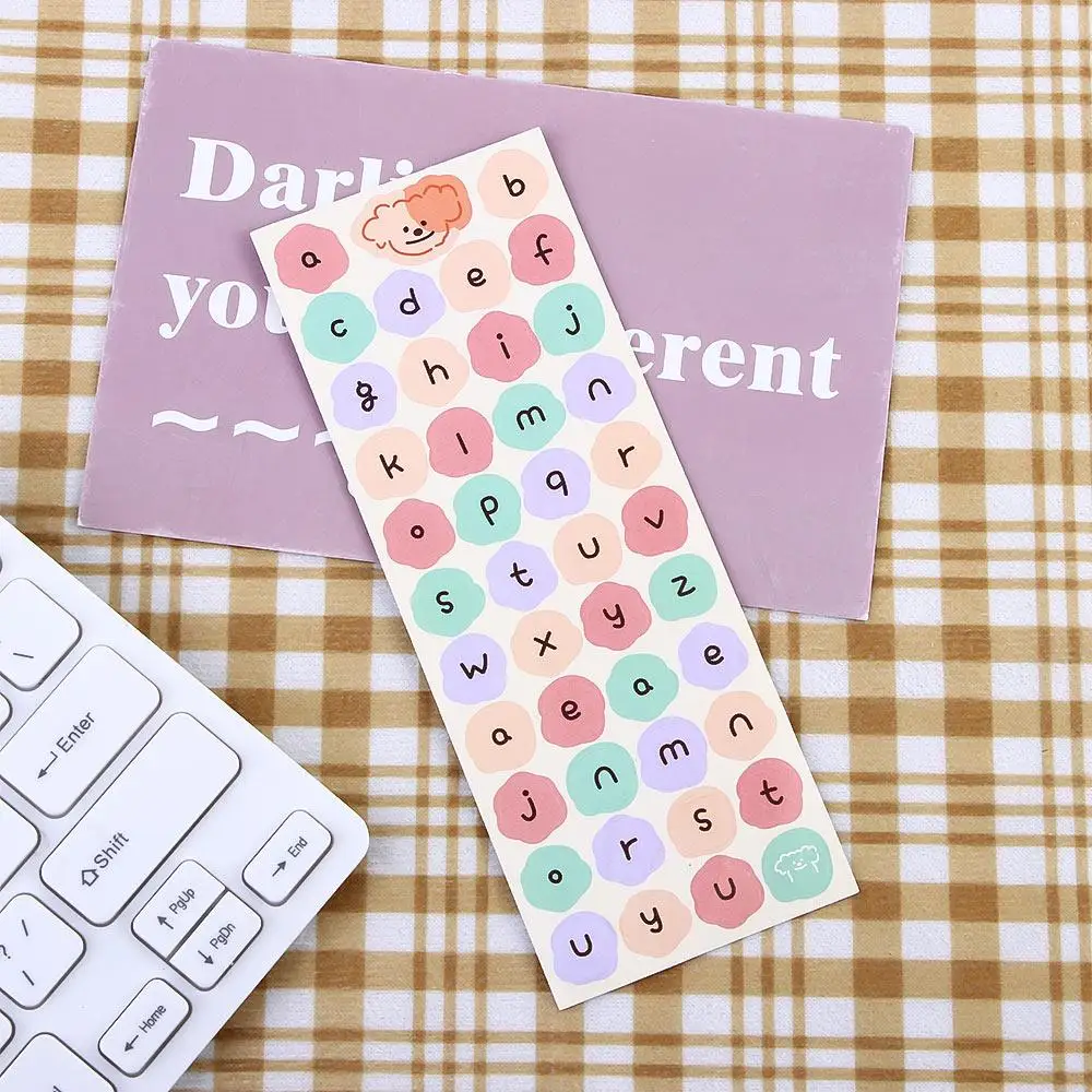 Diary Planner Alphabet Stationery Sticker Cartoon Dog Sticker English Letter Label Sticker English Uppercase Lowercase
