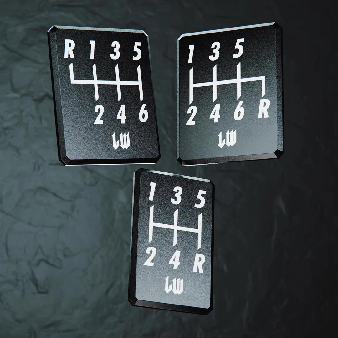 LW Emblem Transmission Car Gear Shift Pattern Manual Gearbox Sticker Stick Printed Tag Interior Decal Badge