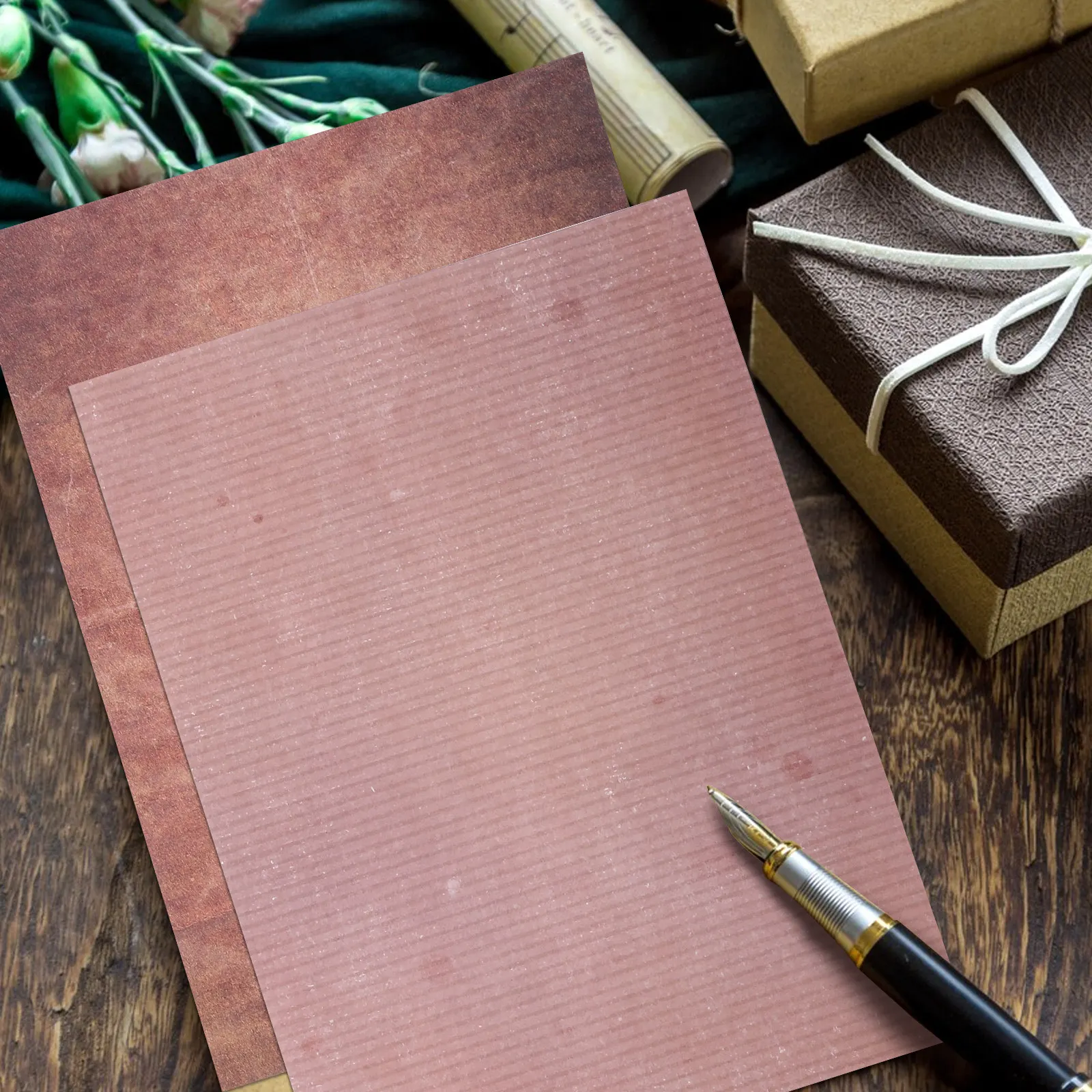

48 Sheet Vintage Letter Paper Double Sided Thick Aged Parchment Writing Paper Printable Stationery for Letters