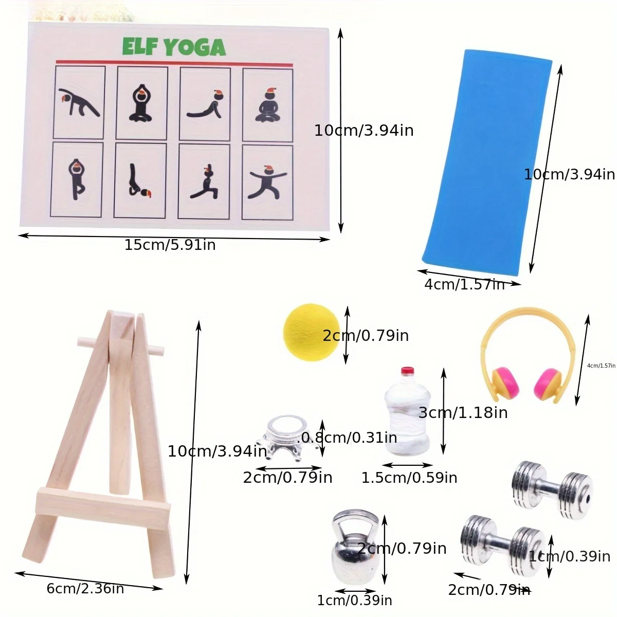 

1 Set Dollhouse Mini Gym Equipment Props Model, Alloy Dumbbells, Kettlebell, and Lifting Bell Sports Simulation Accessory Decor