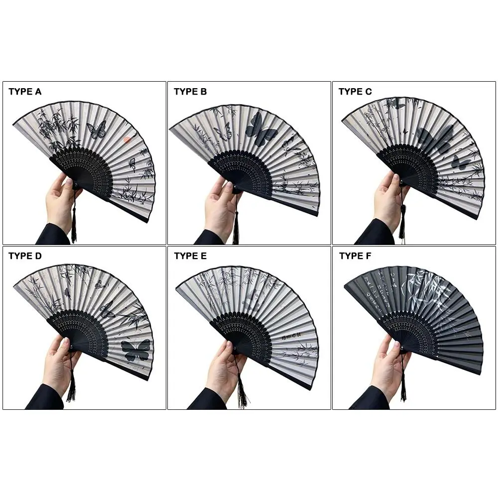 البلاستيك الصينية اليابانية مروحة قابلة للطي الحرف مروحة هان الملابس والاكسسوارات عرقوب الرقص الكلاسيكي مروحة قابلة للطي #3