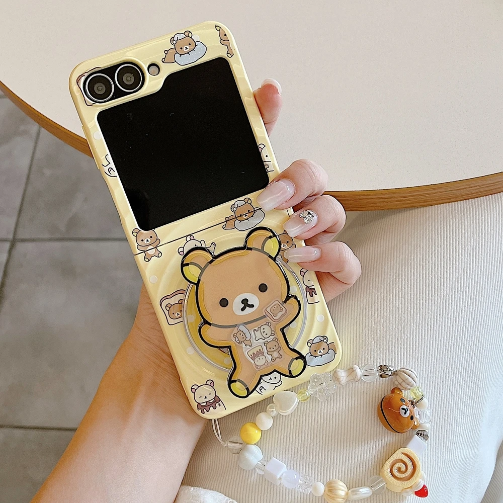 리락쿠마 자석 홀더 무선 충전 휴대폰 케이스 이미지