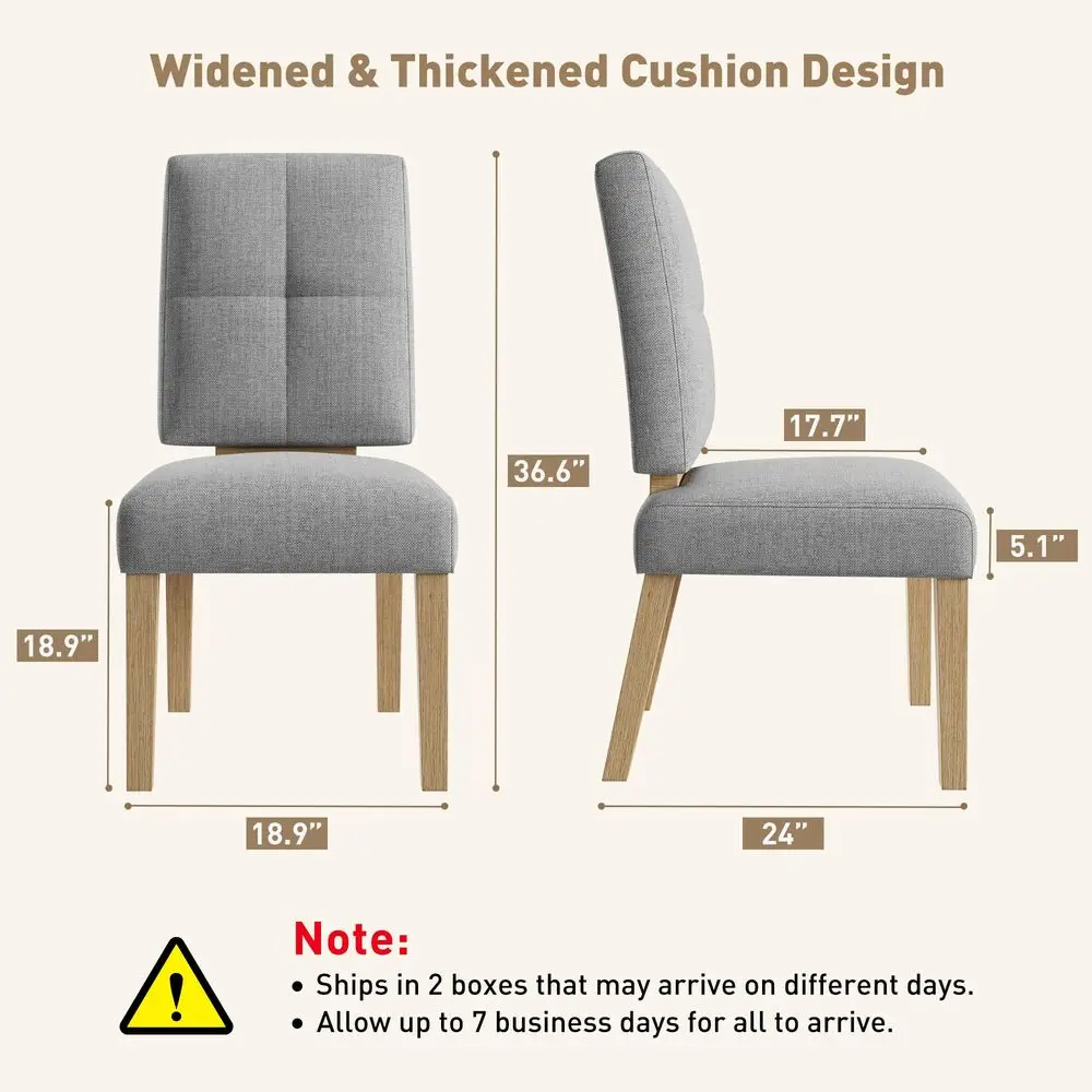 

Wooden Dining Chairs Set of 6, Dining Room Chairs with Wood Legs, CloudLike Cushion amp Reinforcement Structure Design for Kitc