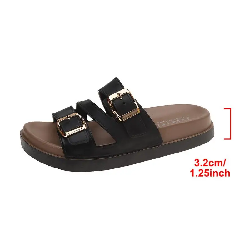Freizeit-Mules mit Metallschnalle für Damen, Sommer 2026, weiche Cloud-EVA-Anti-Rutsch-Strandsandalen, bequeme Damen-Sandalen mit dicker Sohle – Detail 14