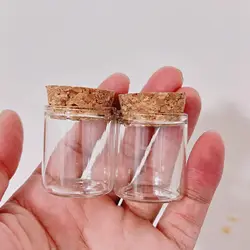 24PCS Small DIY Cute Glass Bottle 12ml 24*30*35mm Glass Jars Cork Test Tube Bottles Container Mini Vial Decoration