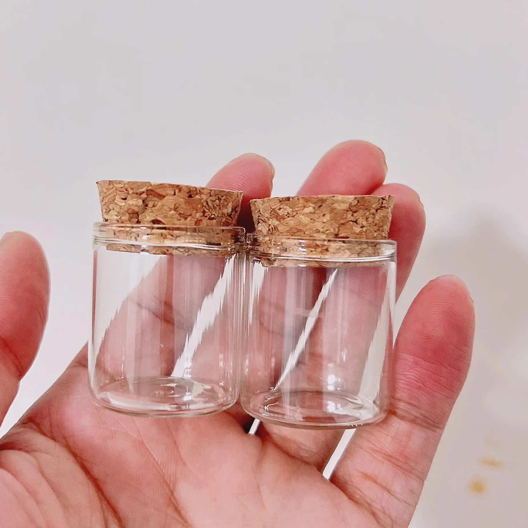 24PCS Small DIY Cute Glass Bottle 12ml 24*30*35mm Glass Jars Cork Test Tube Bottles Container Mini Vial Decoration