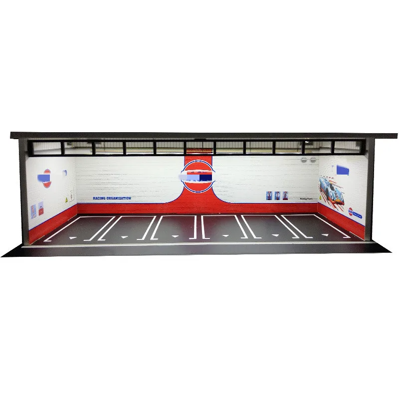 MOREART 1:64 CAR Garage Scene Model with Light Assembled Parking Lot Diorama Parking Place for Miniatures Cars Display