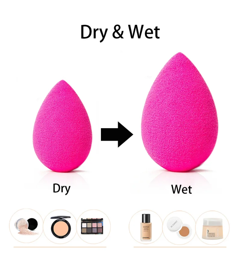 Boxed Single Beauty Makeup Tropfenförmiger Kosmetikschwamm für Foundation Liquid Concealer Makeup Sponge