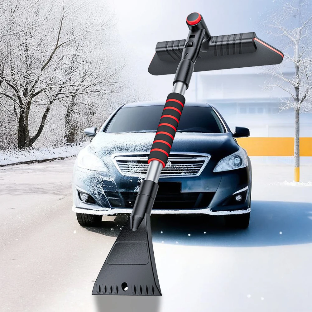 

NEW 2 In 1 Extendable Car Snow Shovel Ice Scraper Ergonomic Handle Front Windshield Ice Scraping Defrost Broom Auto Cleaner Tool
