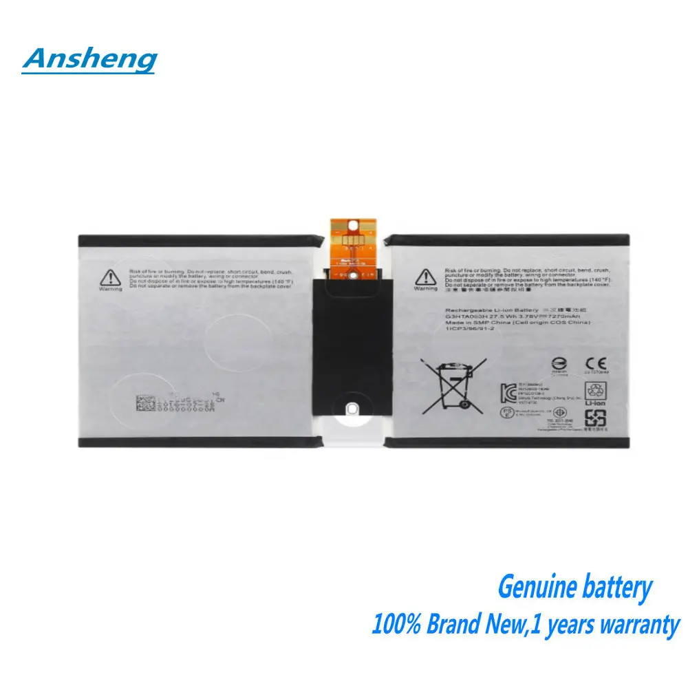 

High Quality 7270mAh G3HTA004H G3HTA007H Battery For Microsoft Surface 3 1645 Tablet PC 2in1 Series G3HTA003H 3.78V 7270mAh