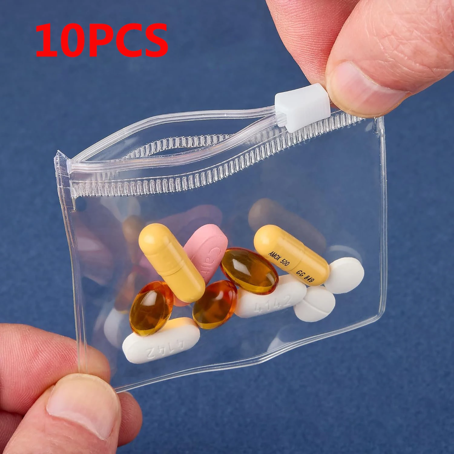 3/6/10/30/40PCS PVC Transparent Storage Bags Travel Outside Portable Medicines Jewelry Capsule Organizer Bag Clear Zipper Bag