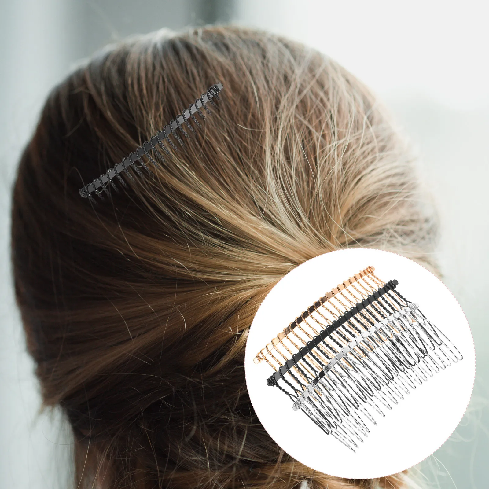 12Pcs Metal Hair Combs 20 Teeth Rust Resistant Fancy Bridal Slide Hairclip for Wedding Prom Party Hairstyle Hair Comb