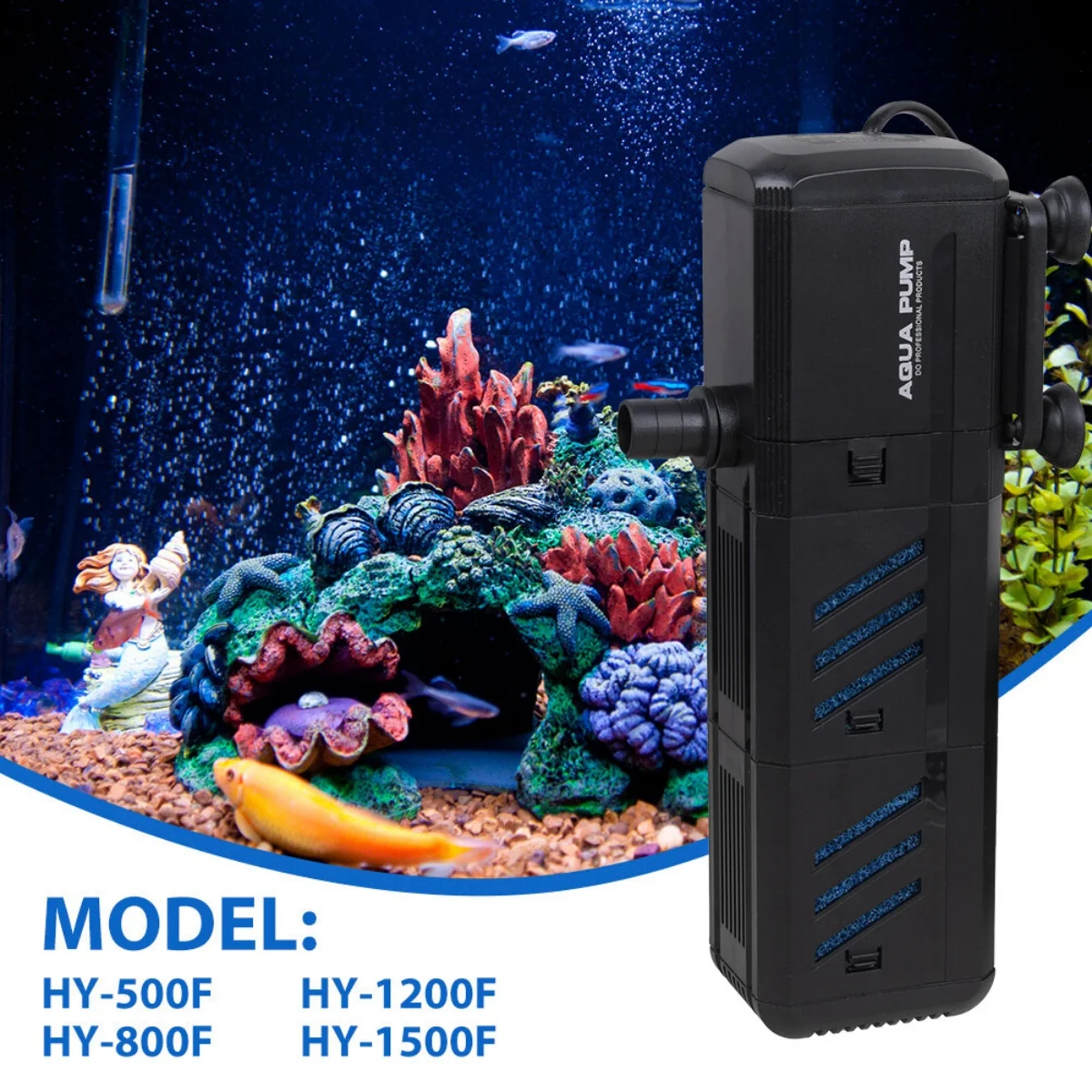 4 في 1 فلتر خزان الأسماك لحوض السمك، مضخة مياه، فلتر تنقية داخلي، موجة الأكسجين #1