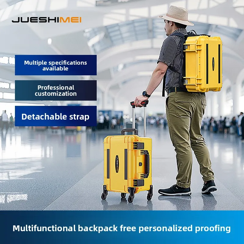 Waterproof Hard Shell Equipment Case Backpack, Portable Tool Box with Padded Shoulder Straps for Camera Gear, Instruments