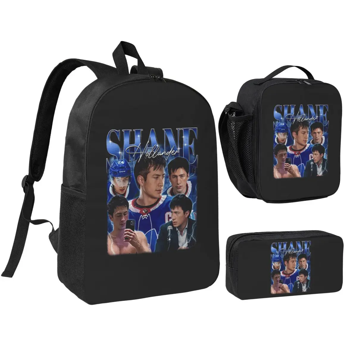 

Heated Rivalry Shane Hollander Vintage Backpack BookBag School Bag Laptop Shoulder Bags 3ps Insulated Lunch Bag Pencil Case