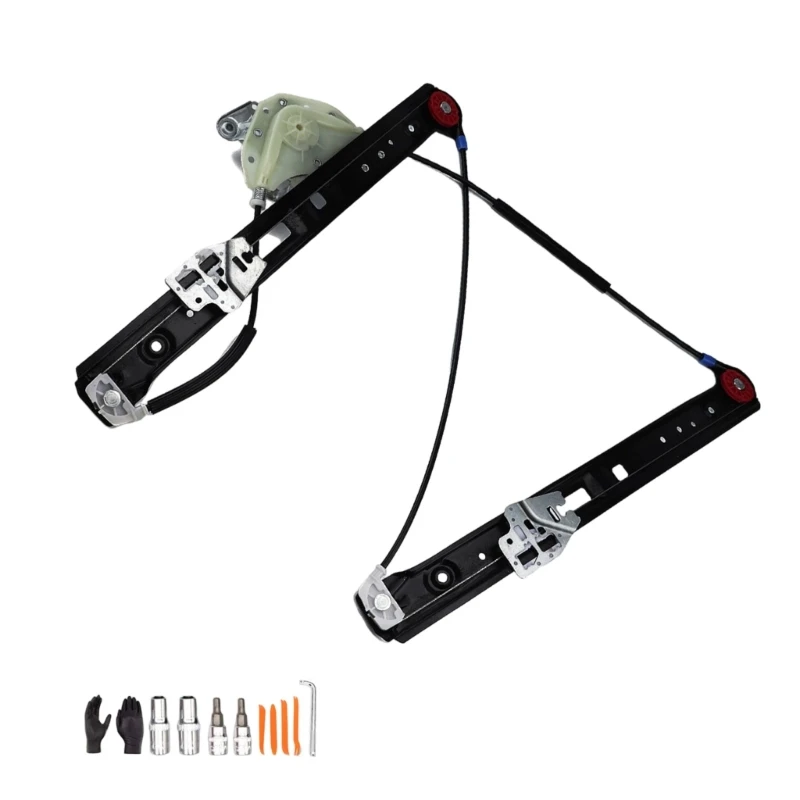 Front Door Window Regulator Assembly for 1999-2006 323I 325I 328I, Cable Lift Mechanism, 51337020659 Reference Part for X37F