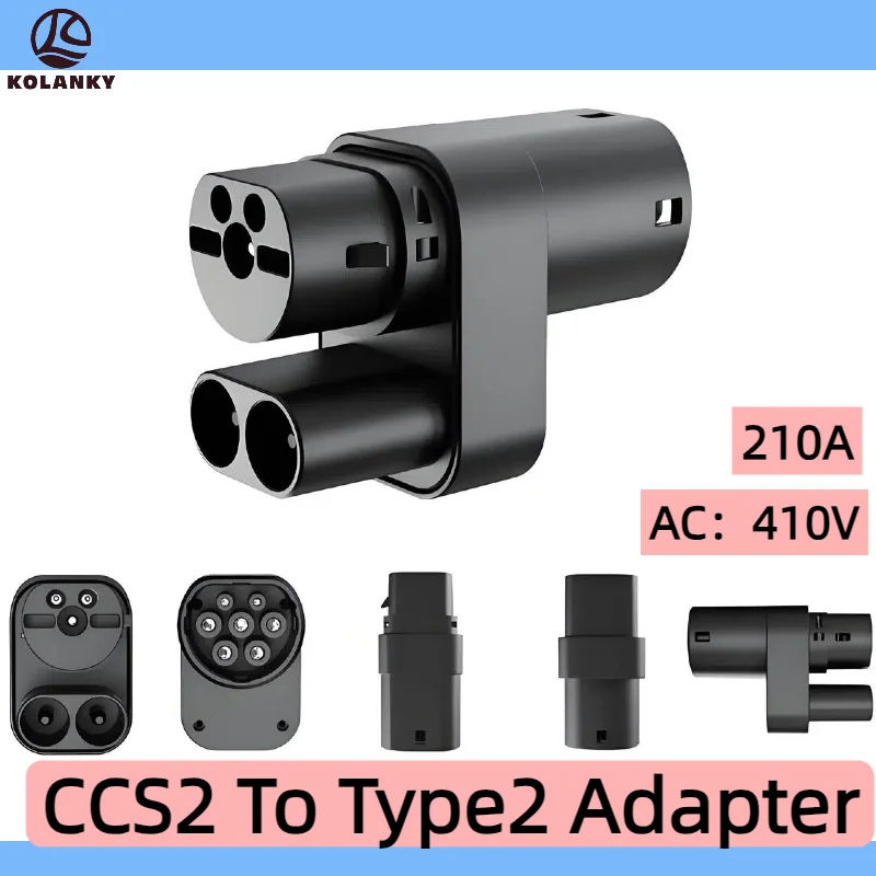 

Автомобильный адаптер для зарядки электромобиля CCS2 на Type2 EU 210A, адаптер для зарядки электромобиля переменного тока, преобразователь 410 В