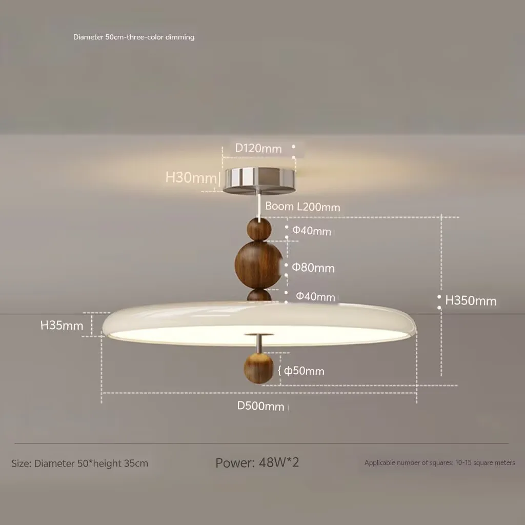 Medieval Zen style bedroom chandelier, eye friendly flying disc lamp, cream style bedroom main room ceiling lamp