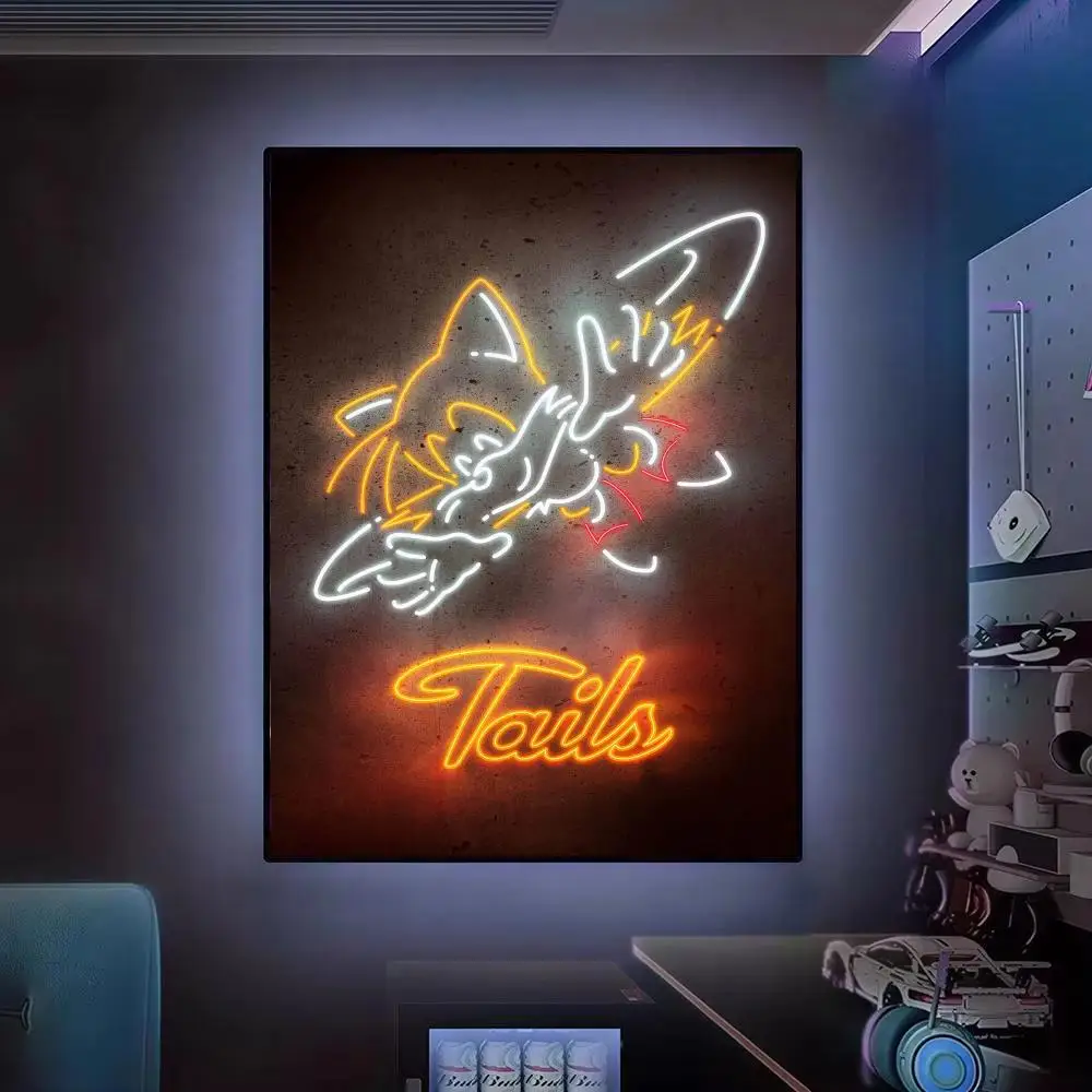 Cyberpunk-Neon-Stil S-Sonic Poster Moderne Ästhetische Wanddekoration Premium Raumdekoration Schlafzimmer Gaming-Setup – Detail 15