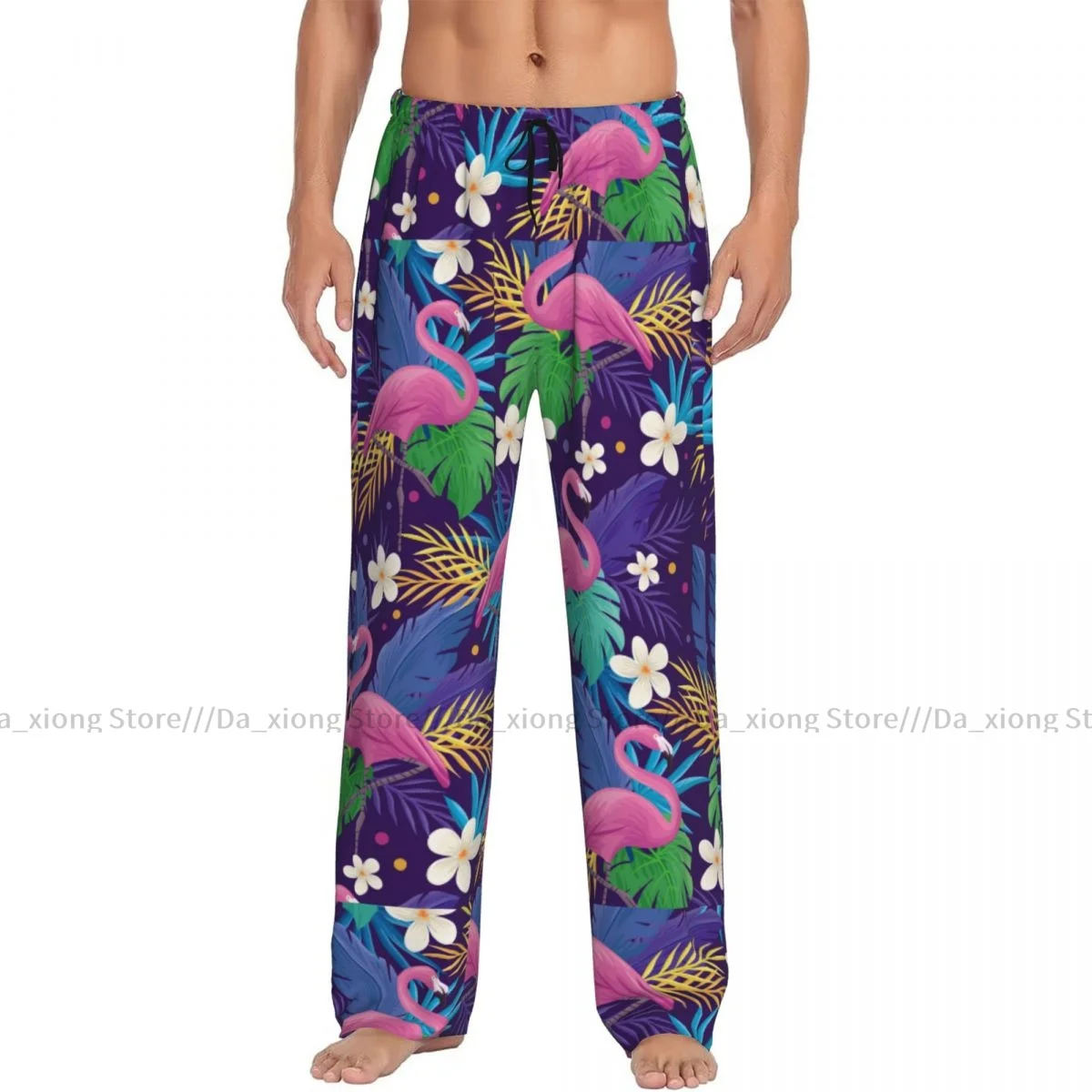 Men's Sleepwear Loose Sleep Pants Pajamas Colorful Tropical Flamingo Long Lounge Bottoms Casual Homewear