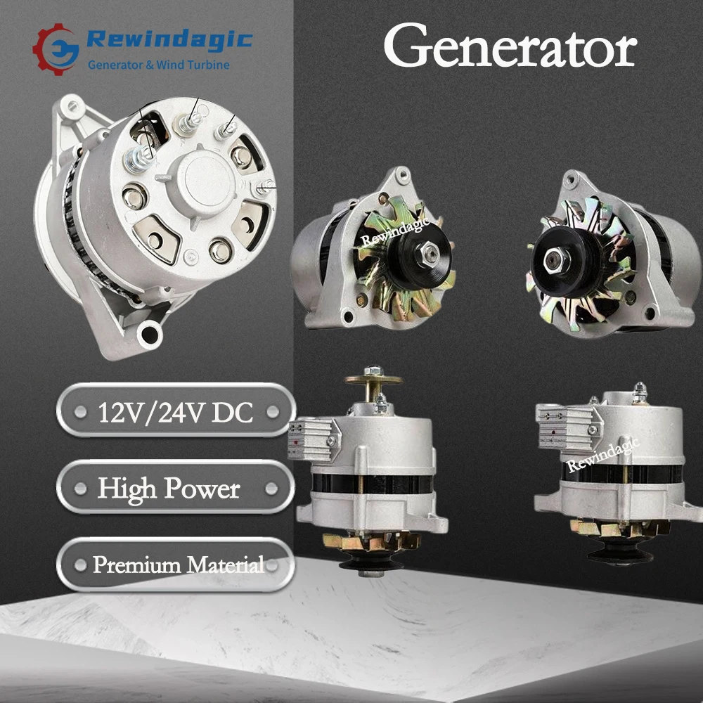 Generador sin escobillas de imán permanente, dinamo Maglev de 1000W, 12V, 24V CC, núcleo de alambre de cobre puro, rectificador de silicio, motor diésel