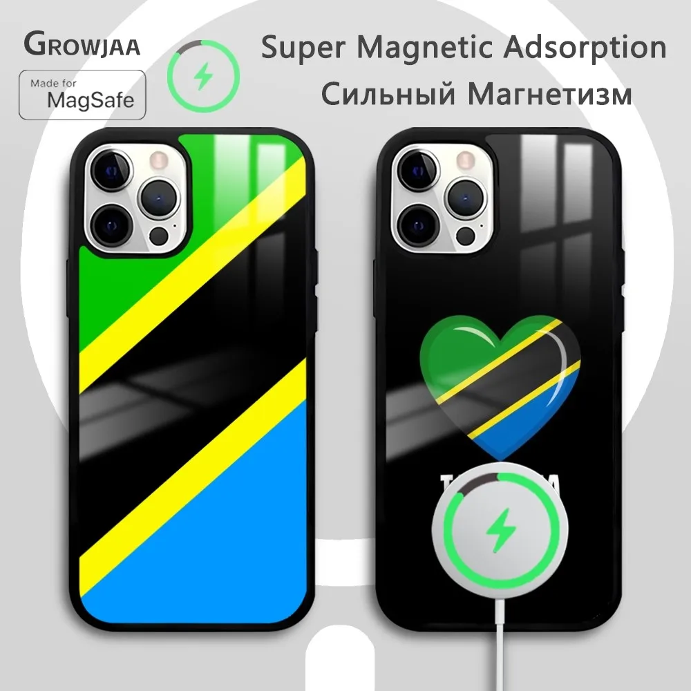 

Flag of Tanzania pattern Phone Case For iPhone 16 15 14 13 12 11 Pro Max Plus Mini Magsafe Mirror Wireless Magnetic Funda