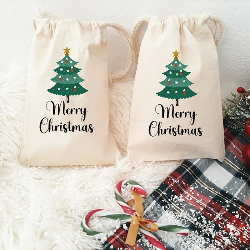 5 adet Merry Christmas şeker hediye keseleri çocuk erkek kız noel arifesi tatil hediye mevcut Stuffer doldurma dolgu ev ağacı dekorasyon