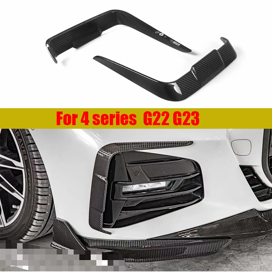 

For BMW 4 series G22 G23 2020+ Carbon Fiber Car Front Bumper Wind knife Tuyere Splitter Spoiler Air Knife Surround Trim Body Kit