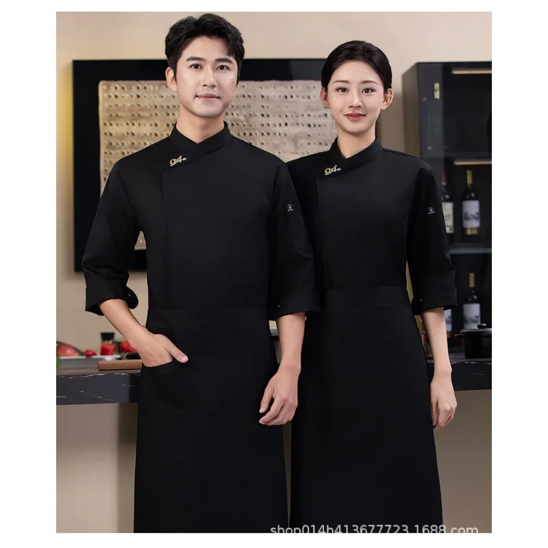 Cappotto da chef elasticizzato spesso a maniche lunghe, uniforme da hotel premium, abbigliamento da chef